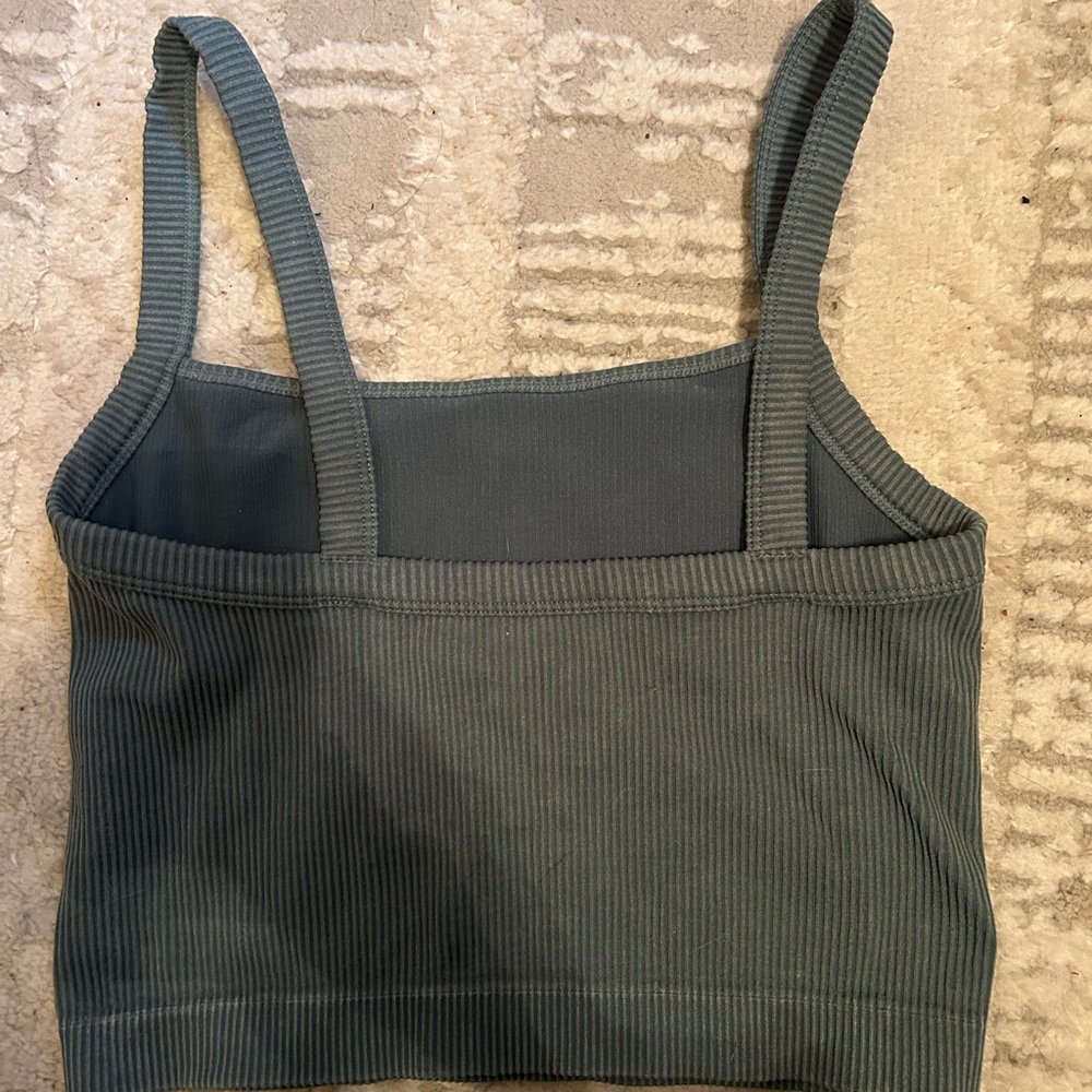 Colsie Ribbed Tank in Deep Green - Picture 2 of 3